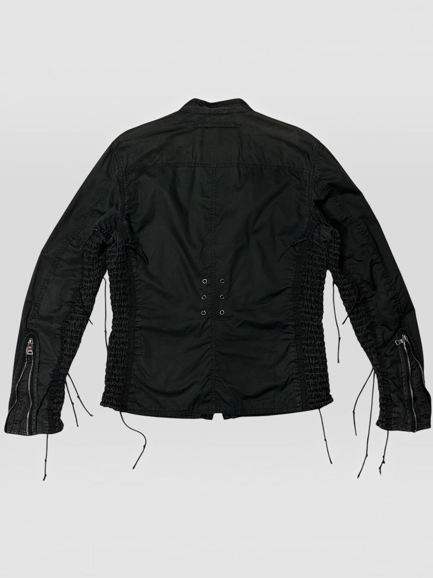 Prada Sport 00’s Tassel Detailed Cotton Multipocket Biker Jacket - M | O/S, Black
