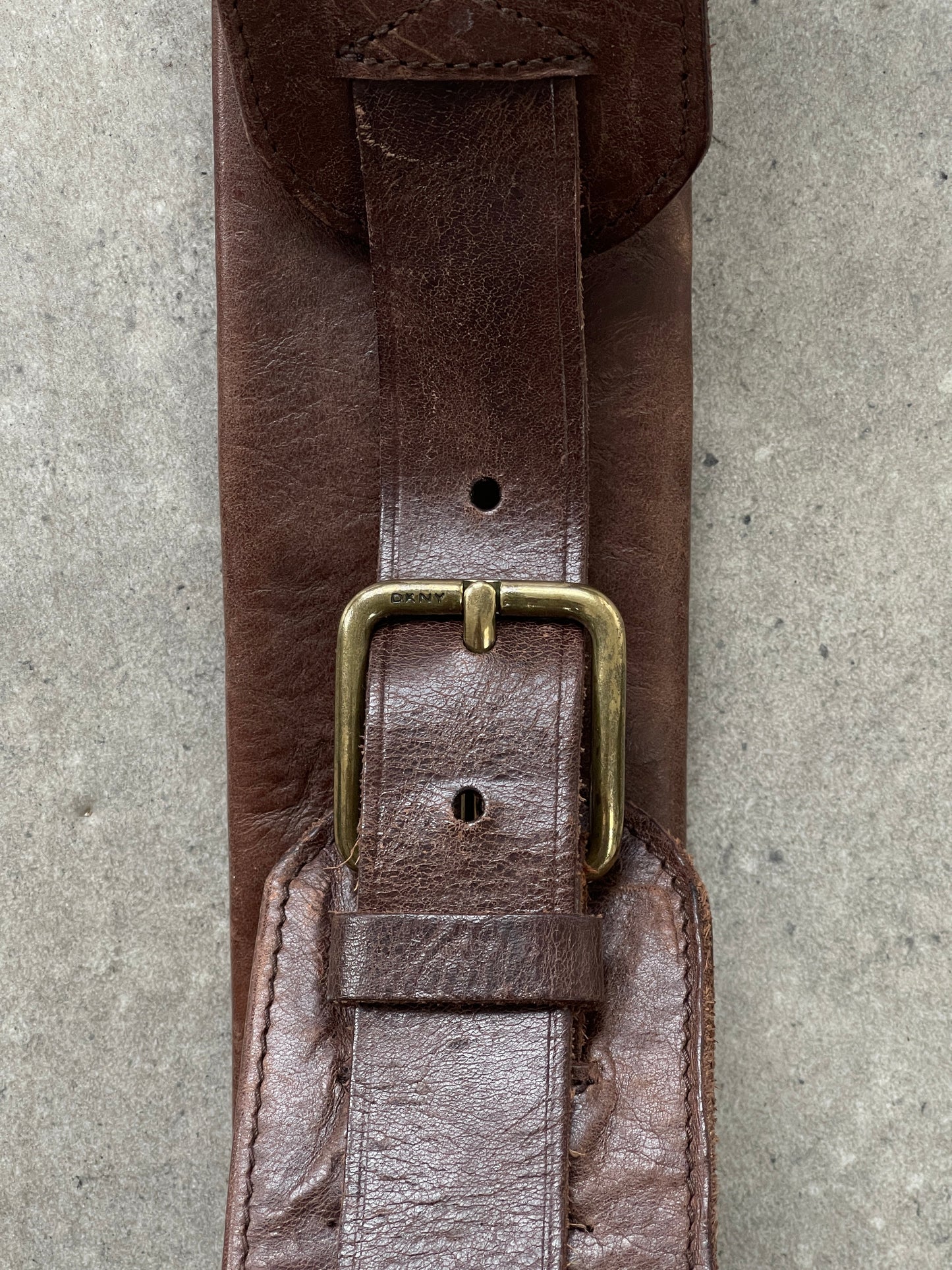 DKNY Jeans 2000s Leather Chunky Utility Belt Bag - W31-33