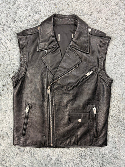 Saint Laurent SS13 Hedi Slimane L17 Leather Biker Gilet - M | O/S, Black