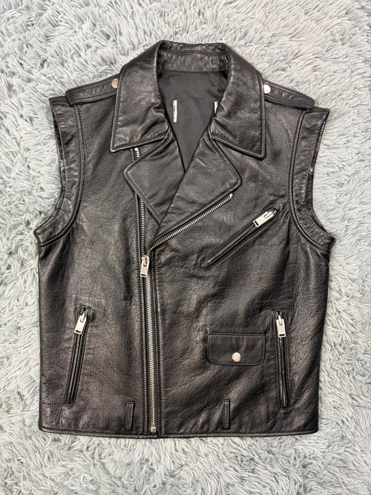 Saint Laurent SS13 Hedi Slimane L17 Leather Biker Gilet - M | O/S, Black