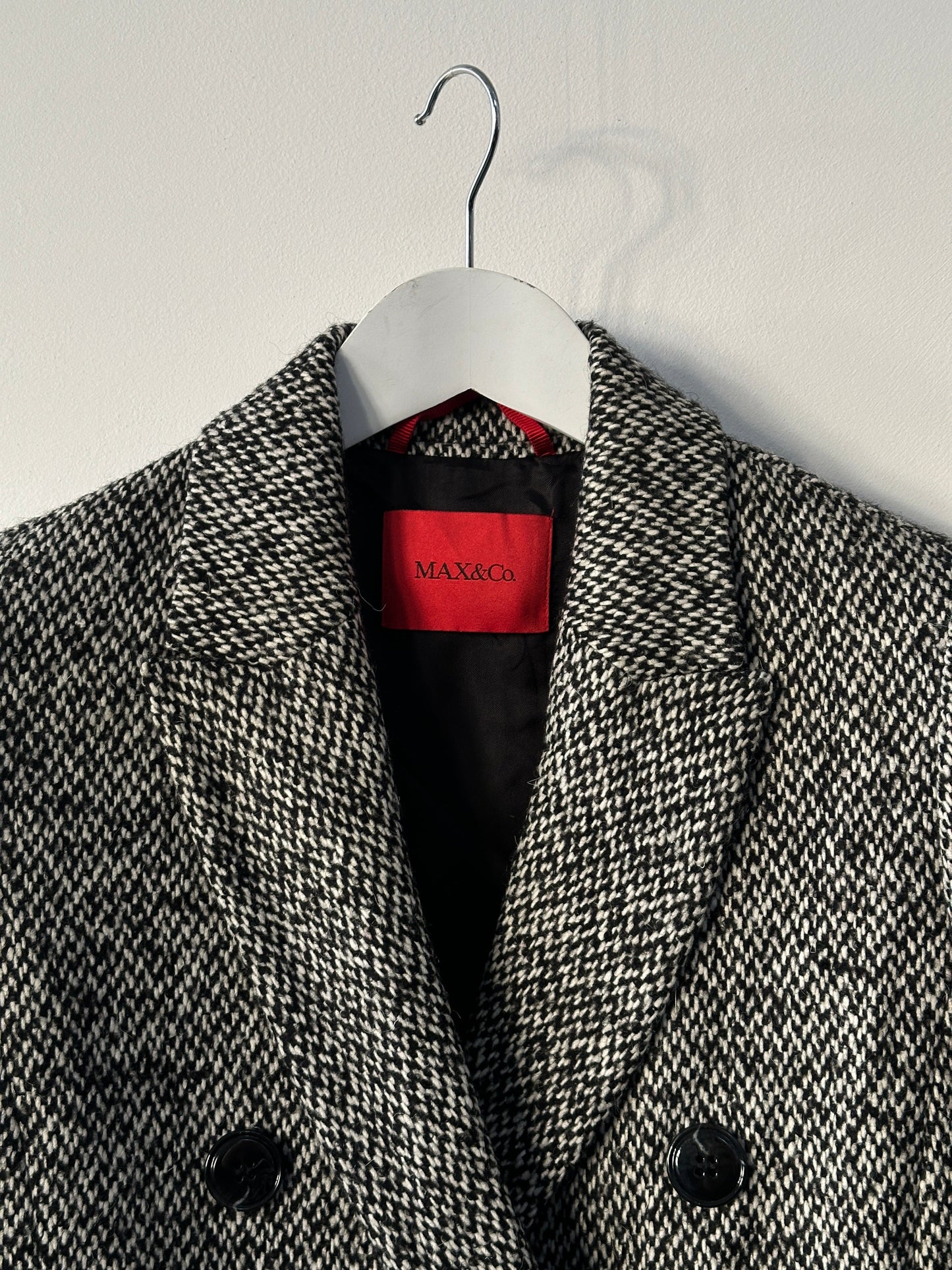 MAX&Co Wool Blend Tweed Double Breasted Coat - M