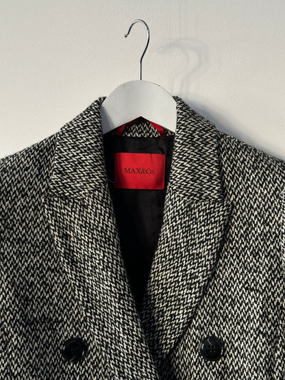 MAX&Co Wool Blend Tweed Double Breasted Coat - M