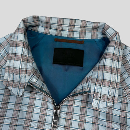 Prada SS17 Lined Cotton Checkered Bomber Jacket - IT46 (S) | Small, Blue