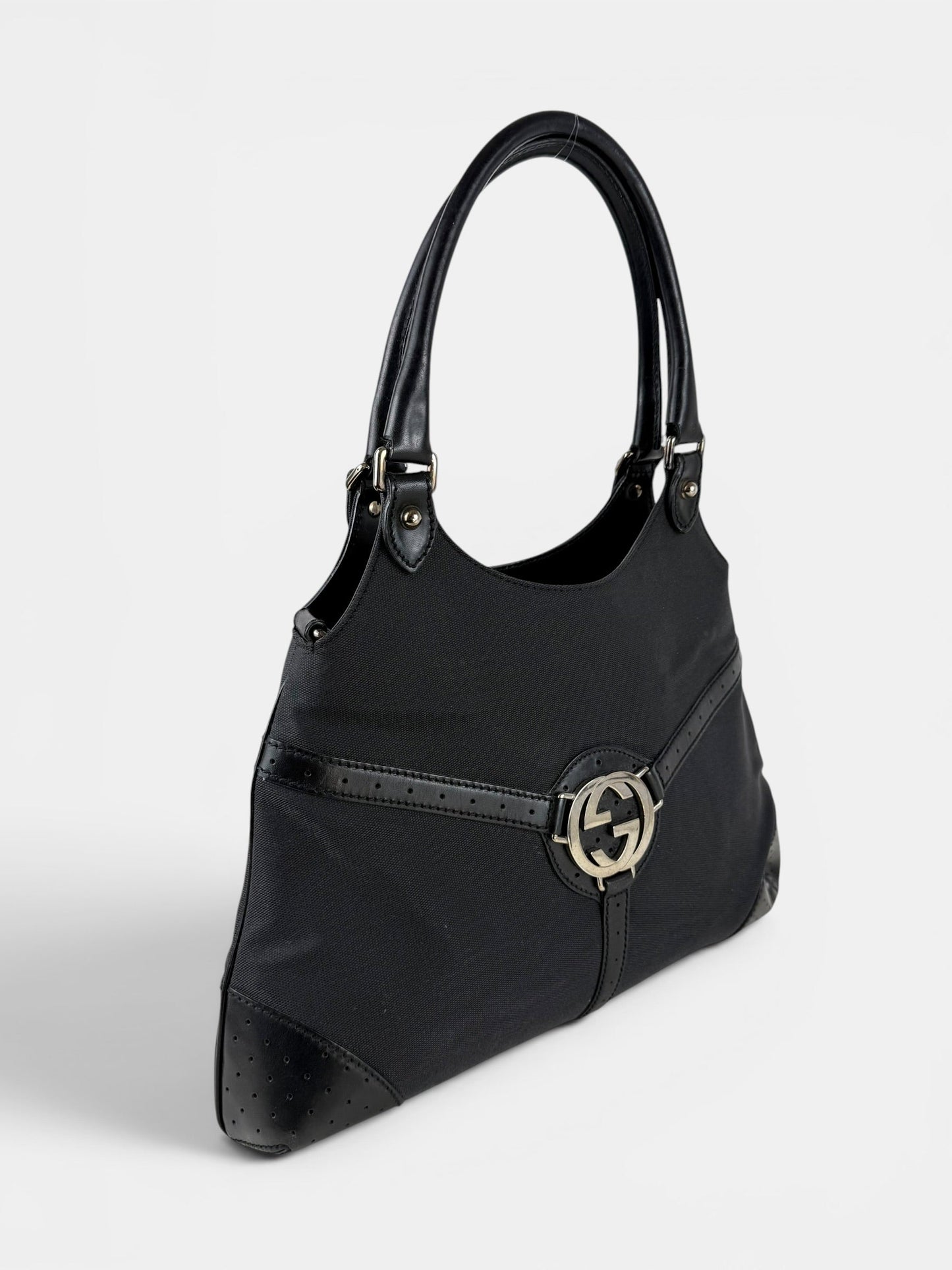 90s Gucci GG Interlocking Black Handbag | O/S, Black