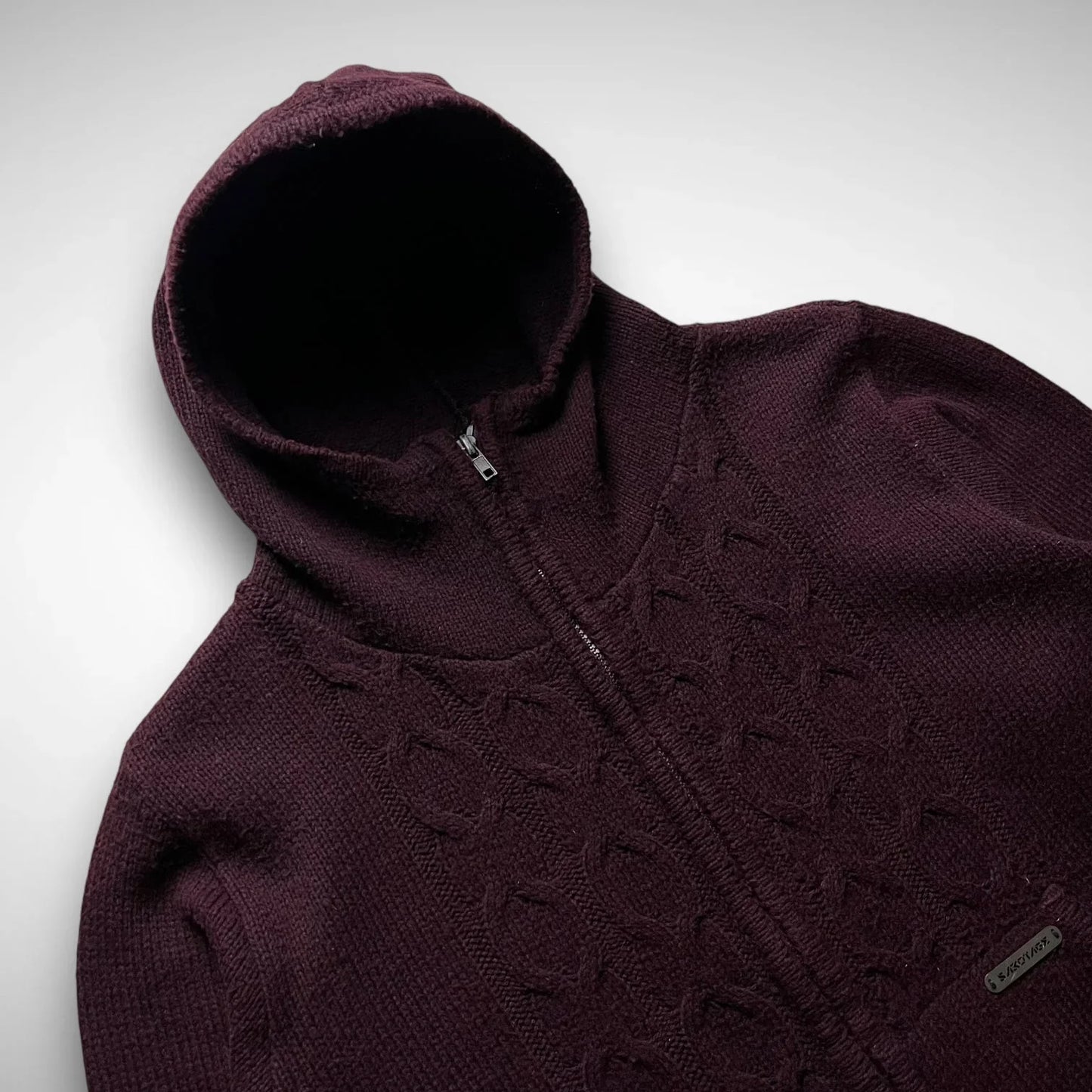 Sabotage Knitted Zip-Up Hoodie (1990s)