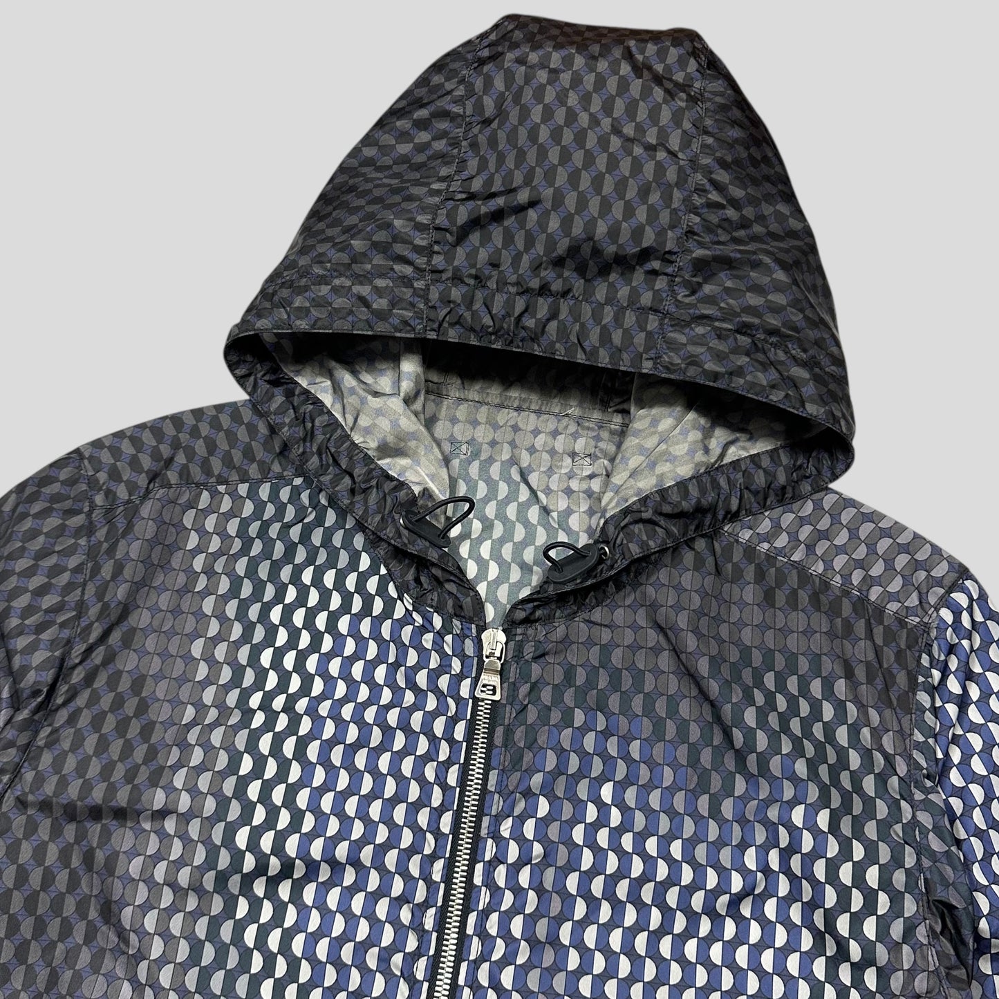Prada Sport 2008 Geometric Shadow Print Nylon Jacket - M