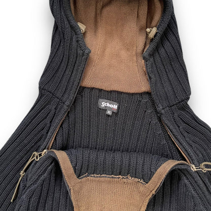 2000's Schott NYC Dual Zip Knitted Balaclava Hoodie (XL) | Default Title, Multicoloured