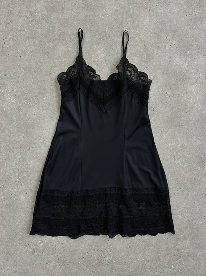 Vintage 2000s Lace Mini Slip Dress - S