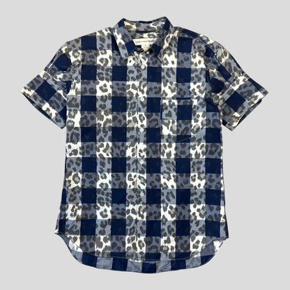 CDG SHIRT 00’s Camo Check Short Sleeve Shirt - S | XS, Blue