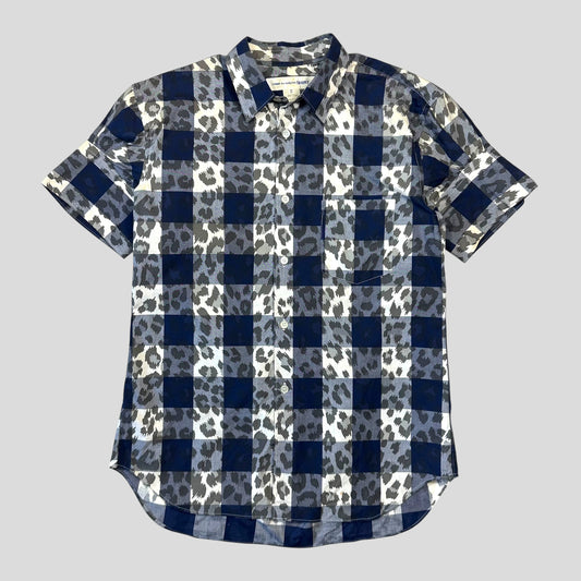 CDG SHIRT 00’s Camo Check Short Sleeve Shirt - S | XS, Blue