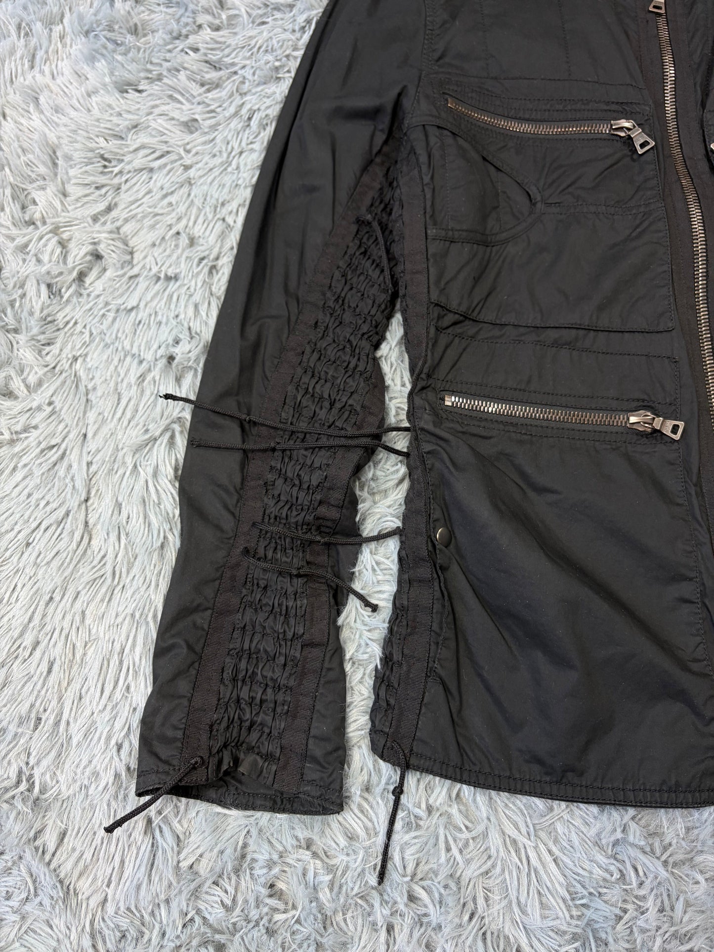 Prada Sport 00’s Tassel Detailed Cotton Multipocket Biker Jacket - M | O/S, Black