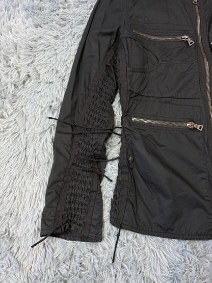 Prada Sport 00’s Tassel Detailed Cotton Multipocket Biker Jacket - M | O/S, Black