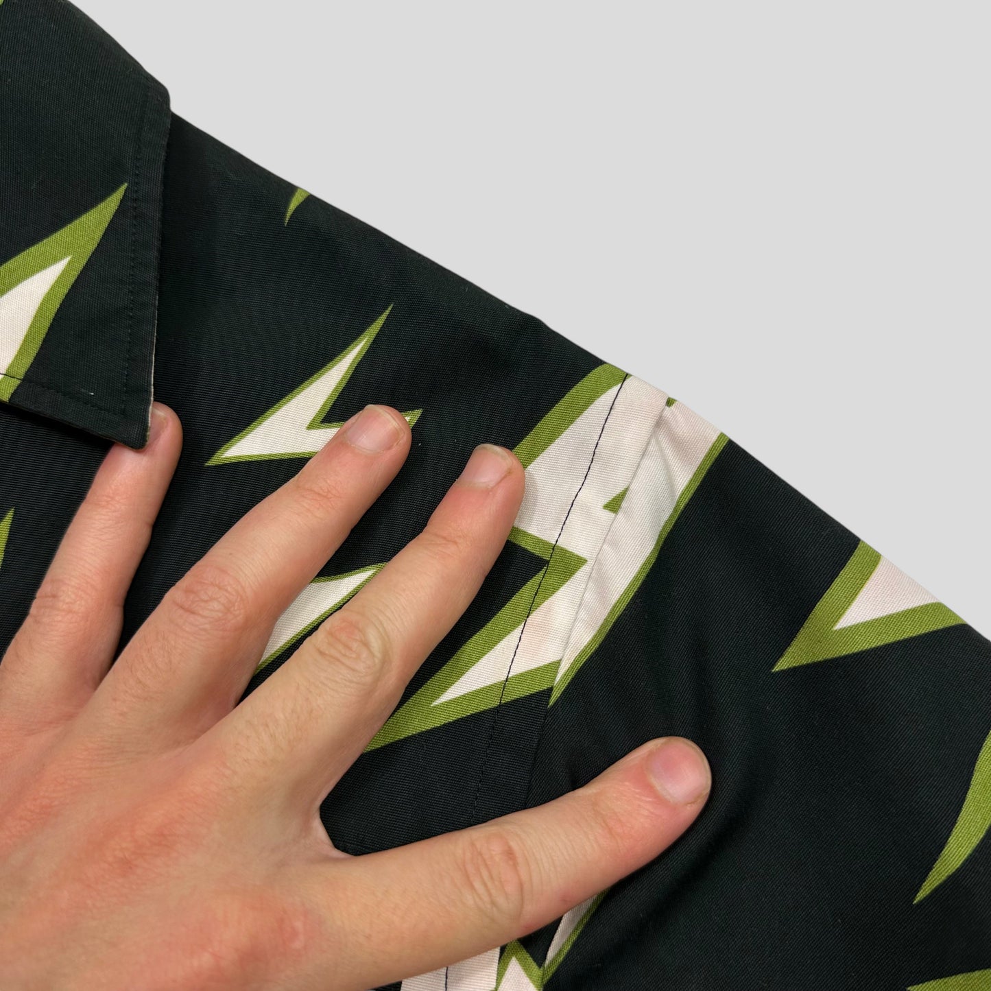 Prada x Frankenstein FW19 Boxy Lightning Shirt - XS (S/M) | Default Title, Green