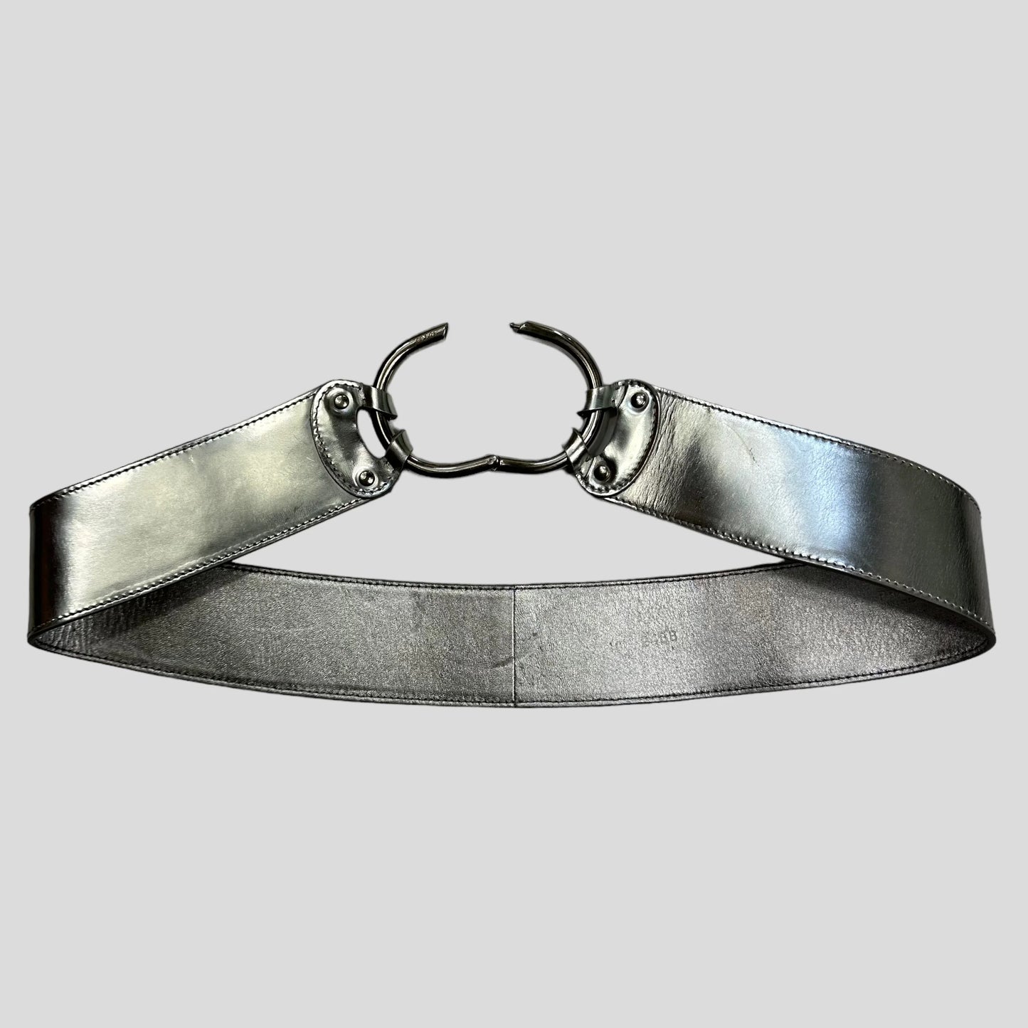 Prada Milano 90’s Astro Leather Metal Buckle Belt