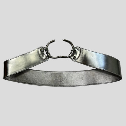 Prada Milano 90’s Astro Leather Metal Buckle Belt