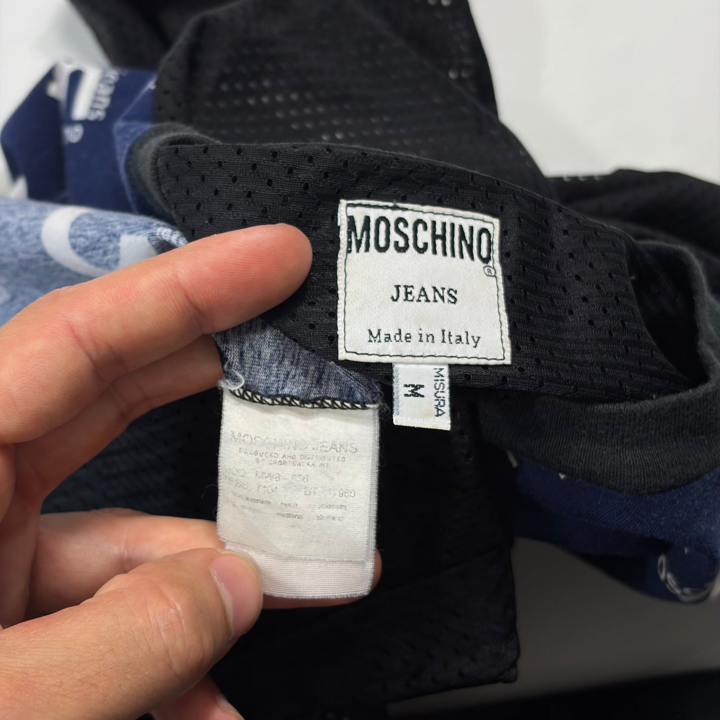 Moschino Jeans 1999 Less Is More Mesh Panelled T-shirt - M/L | O/S, Blue