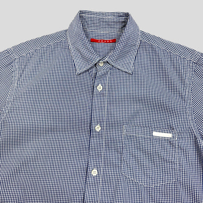 Prada Sport 2007 Gingham Plaid White Logo Shirt - S