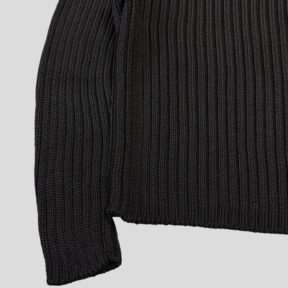 Gucci by Tom Ford 00’s Polypropylene Cable Knit Jumper - M/L | O/S, Black