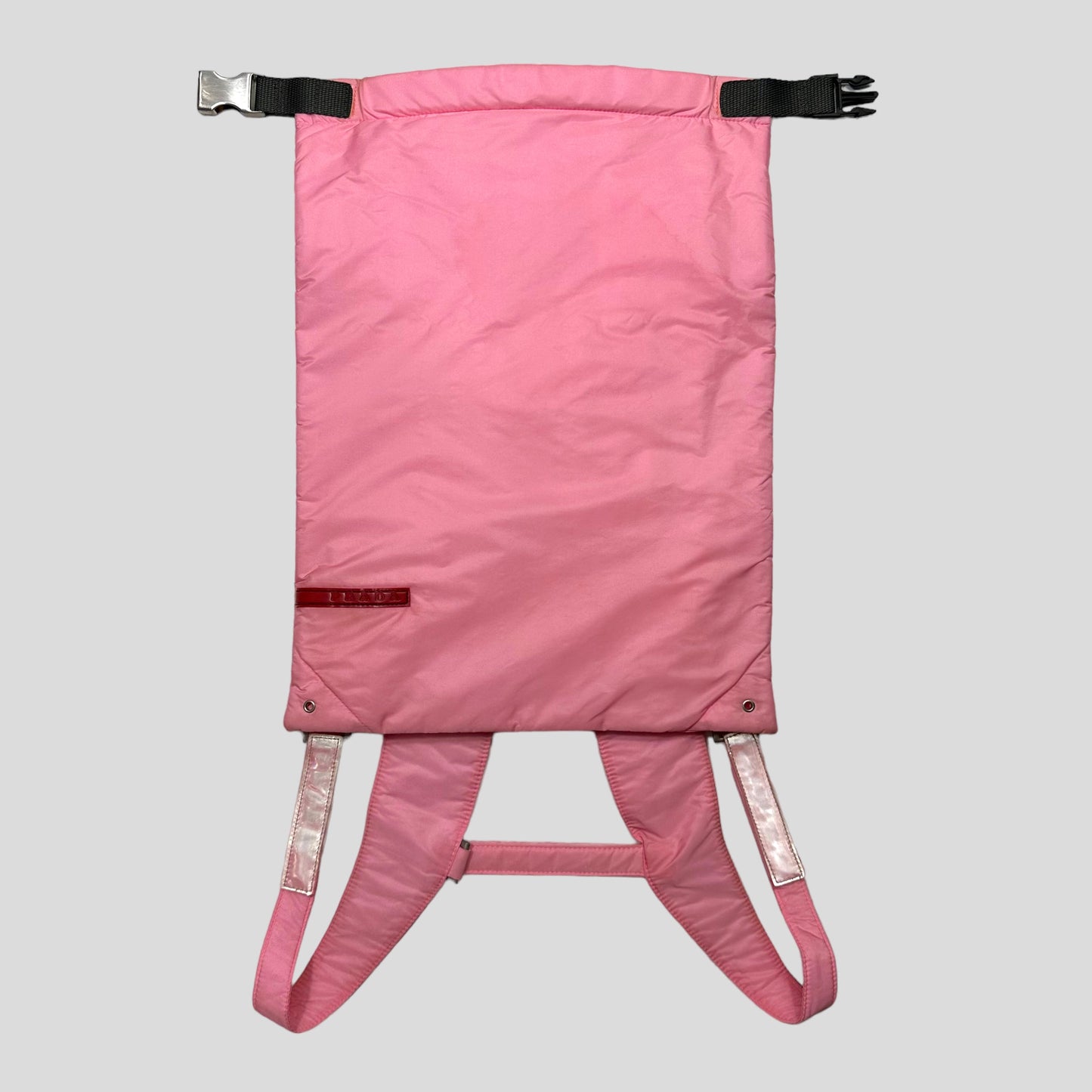 Prada Sport SS99 Baby Pink 3m Nylon Bucket Backpack + Cards & Dustbag