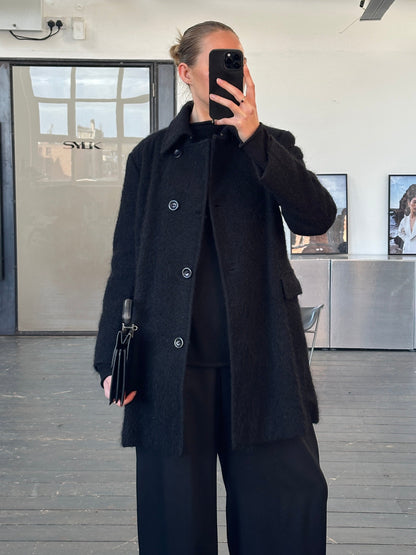 Trussardi 2000s Virgin Wool Mohair Single Breasted Coat - M