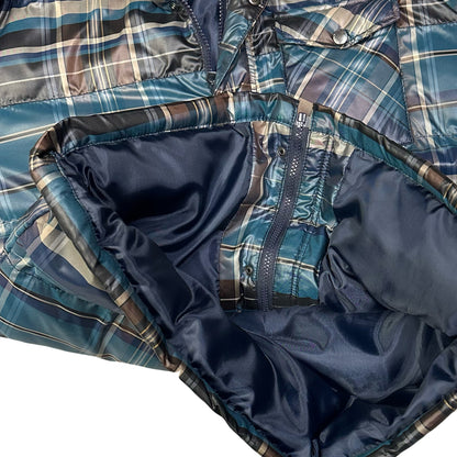 Takeo Kikuchi Plaid Puffer Jacket In Blue ( XL )