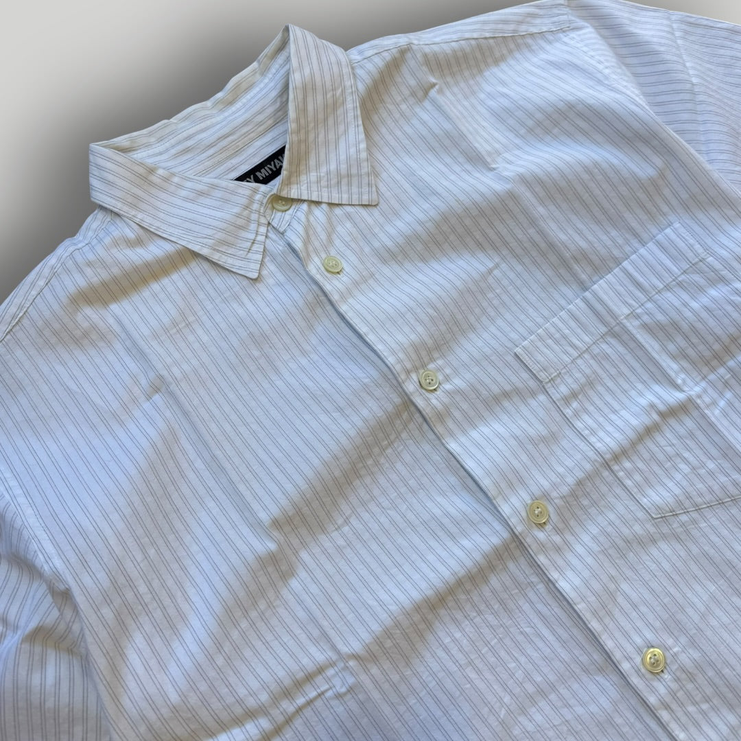 2000's Issey Miyake Pin Stripe Shirt L | O/S, White