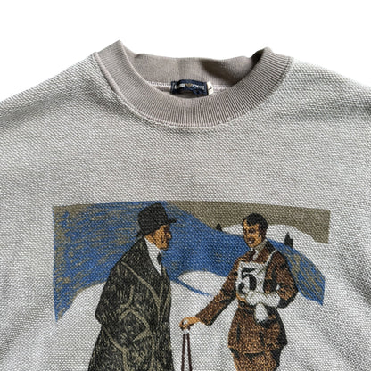 1980's Emporio Armani 'Cut & Sewn' Waffle Sweatshirt (L) | Default Title, Red