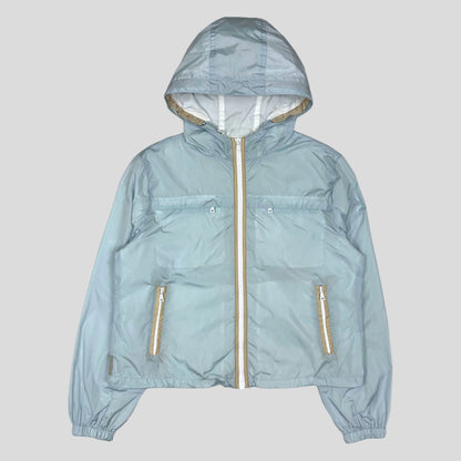Prada Sport 2009 Baby Blue Cropped Nylon Shimmer Jacket - UK8