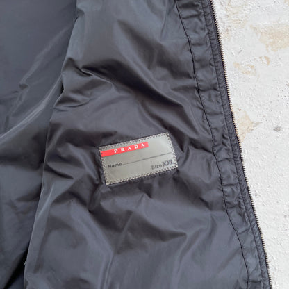 fw2008 prada sport hooded padded black windbreaker | Black, Black