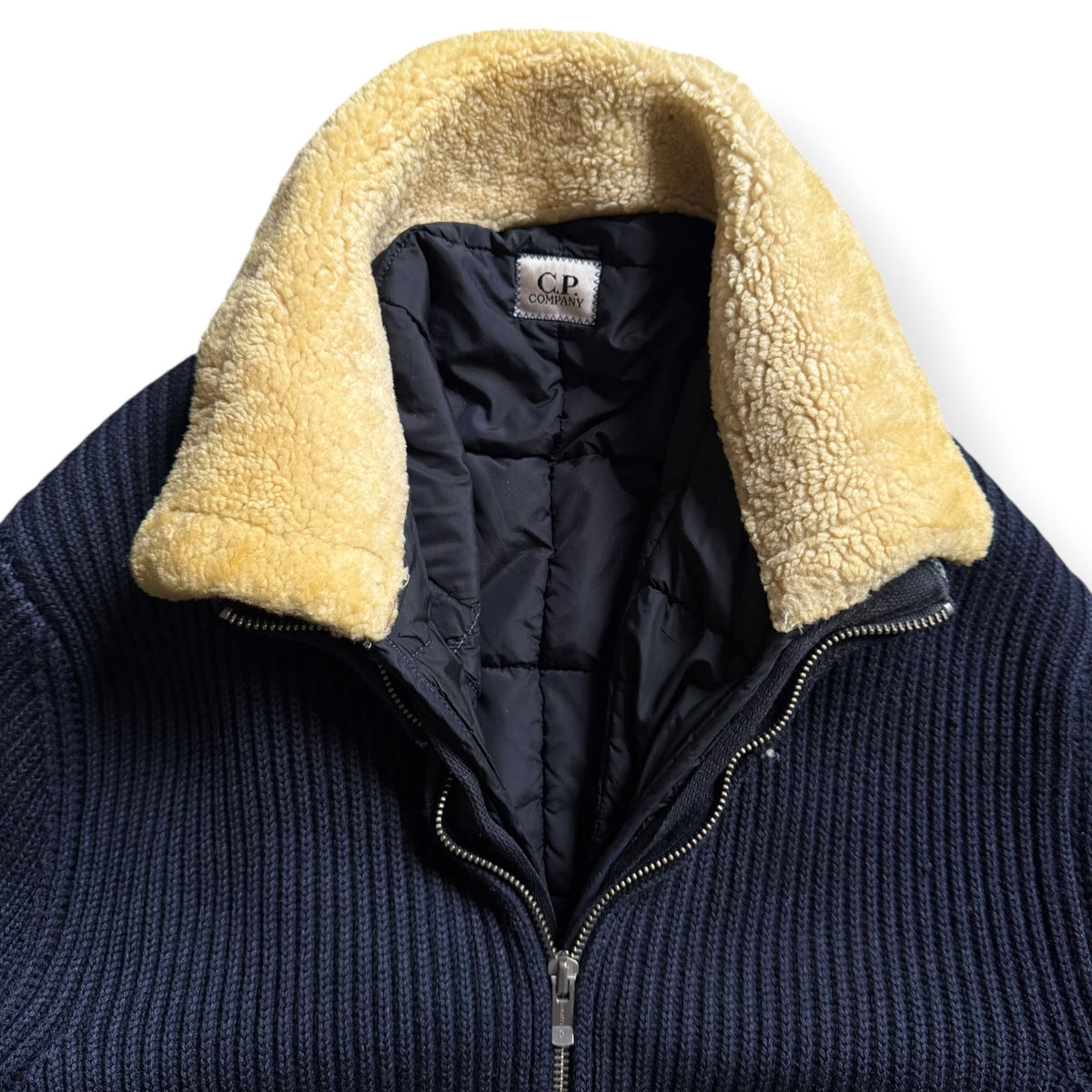 FW2006 CP Company 2in1 Knitted Jumper (L) | Large, Navy