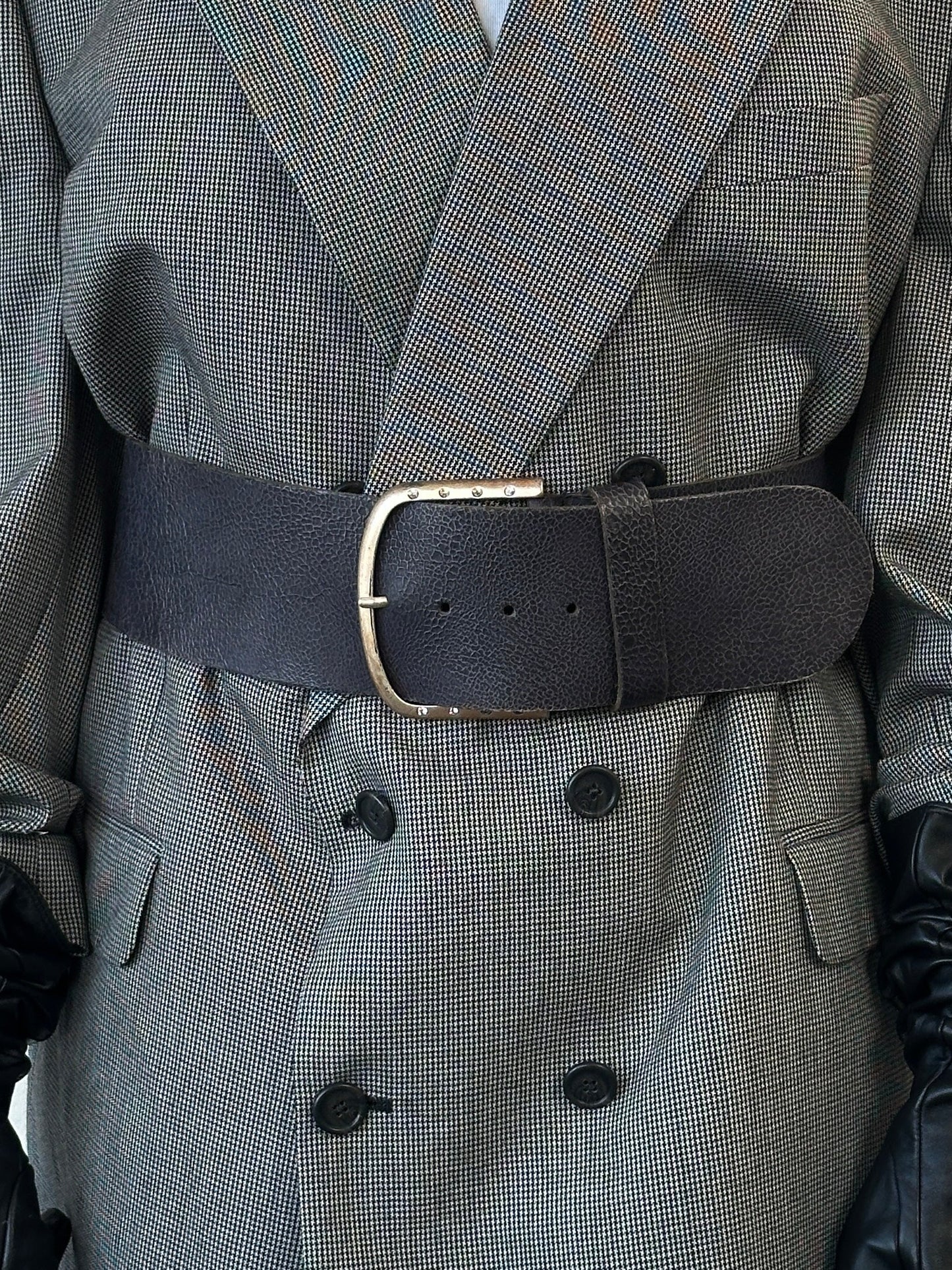 Italian Vintage 1990s Chunky Leather Belt - W33-37