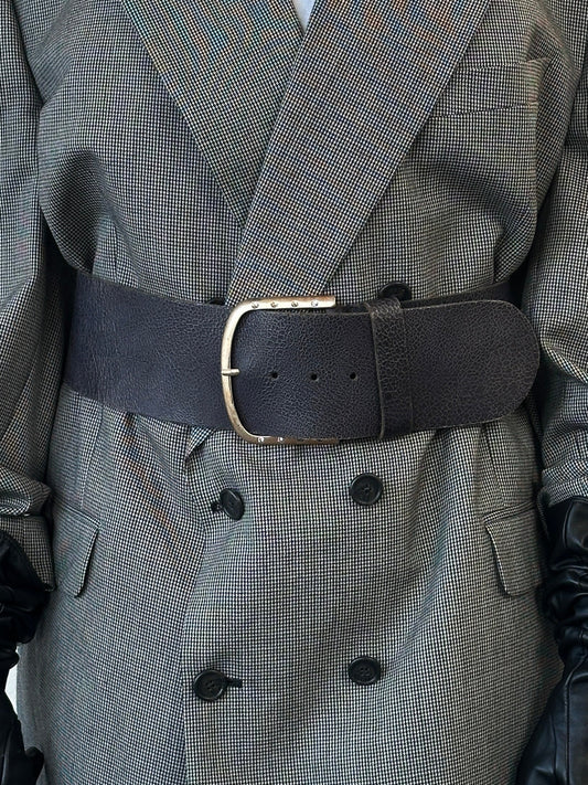 Italian Vintage 1990s Chunky Leather Belt - W33-37