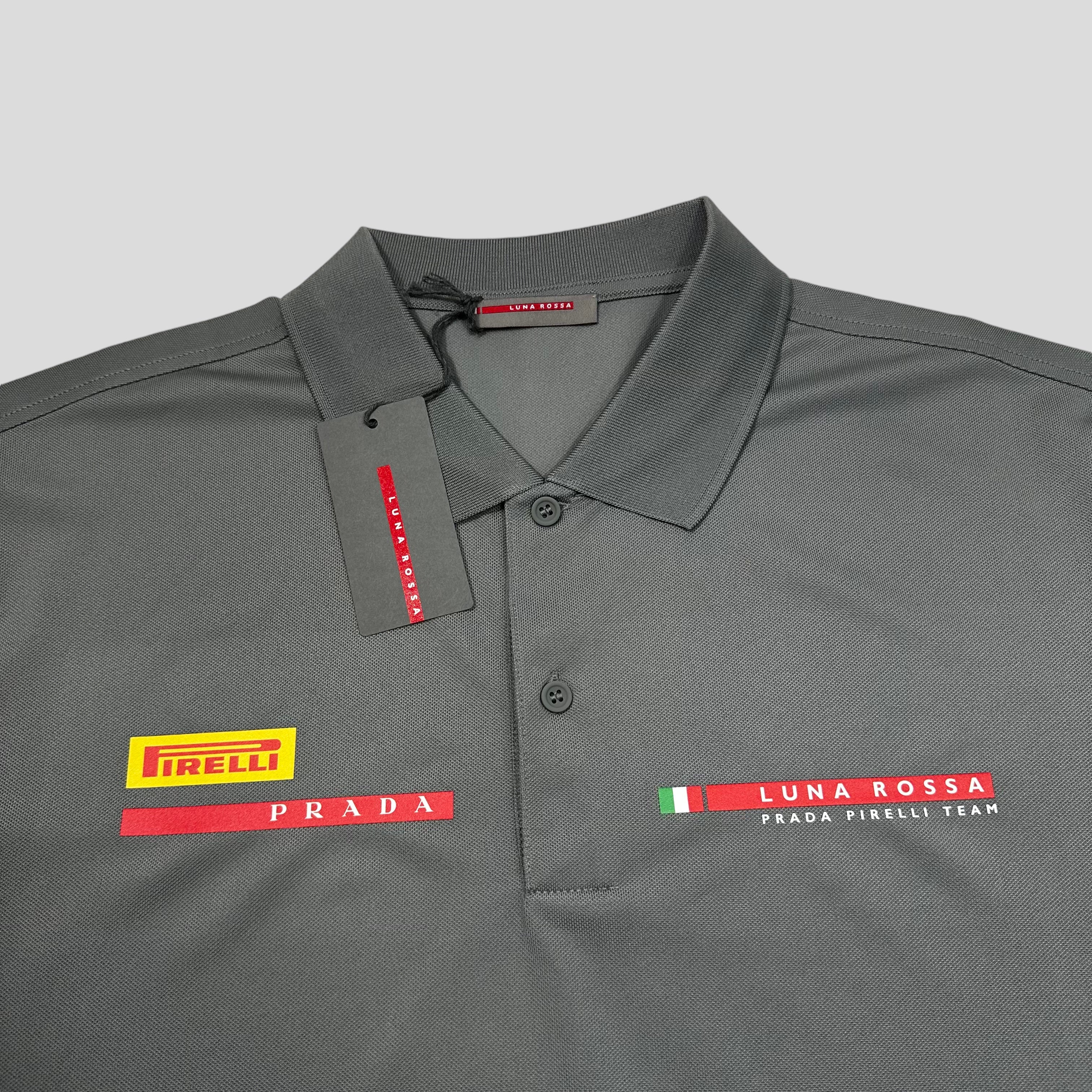 Prada Americas Cup Luna Rossa 2024 Logo Pique Polo - XL/XXL