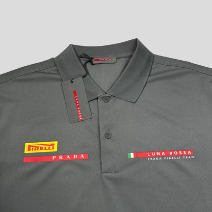 Prada Americas Cup Luna Rossa 2024 Logo Pique Polo - XL/XXL | XXL, Grey