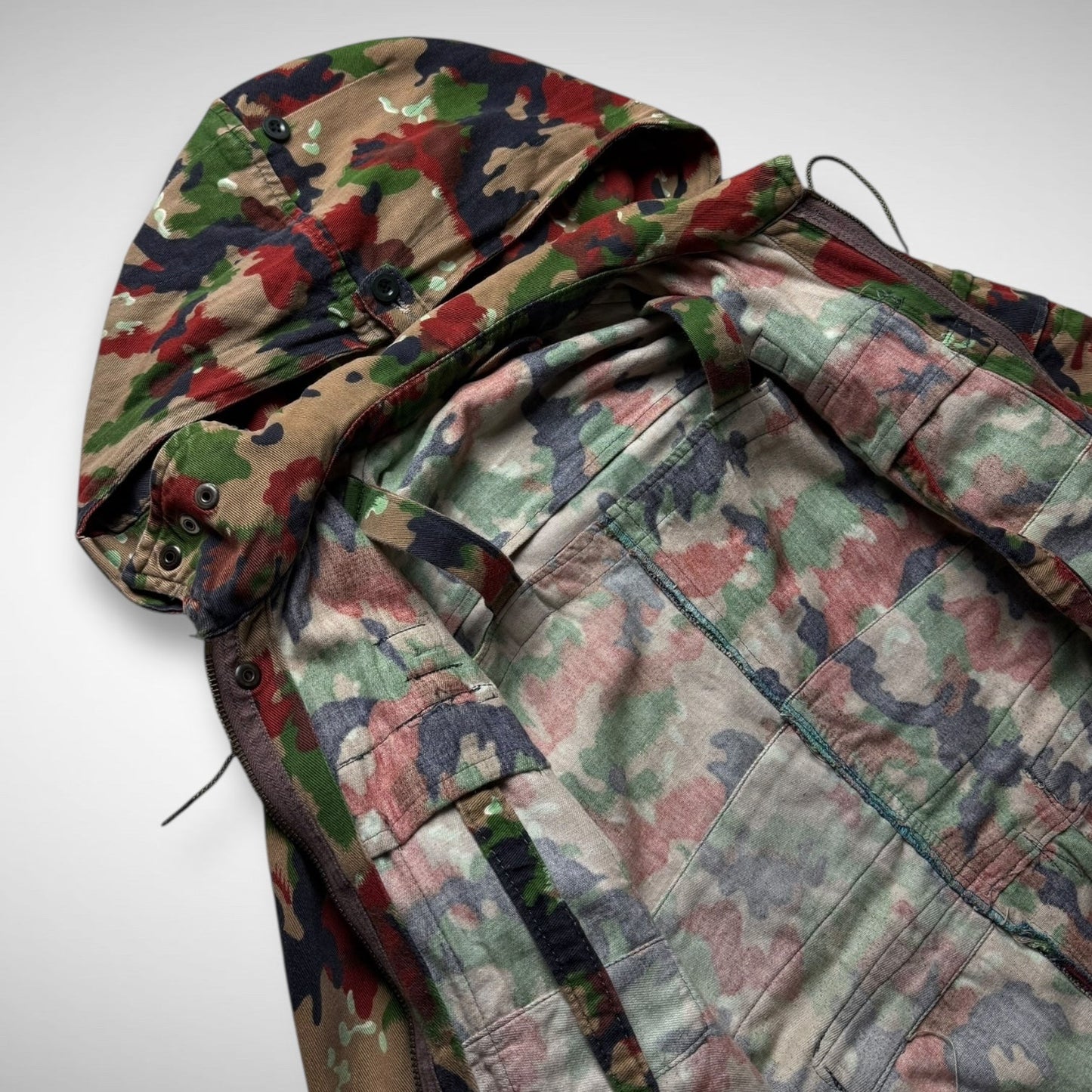 Swiss Army Camo Mesh Beekeeper Hood Jacket (90s)