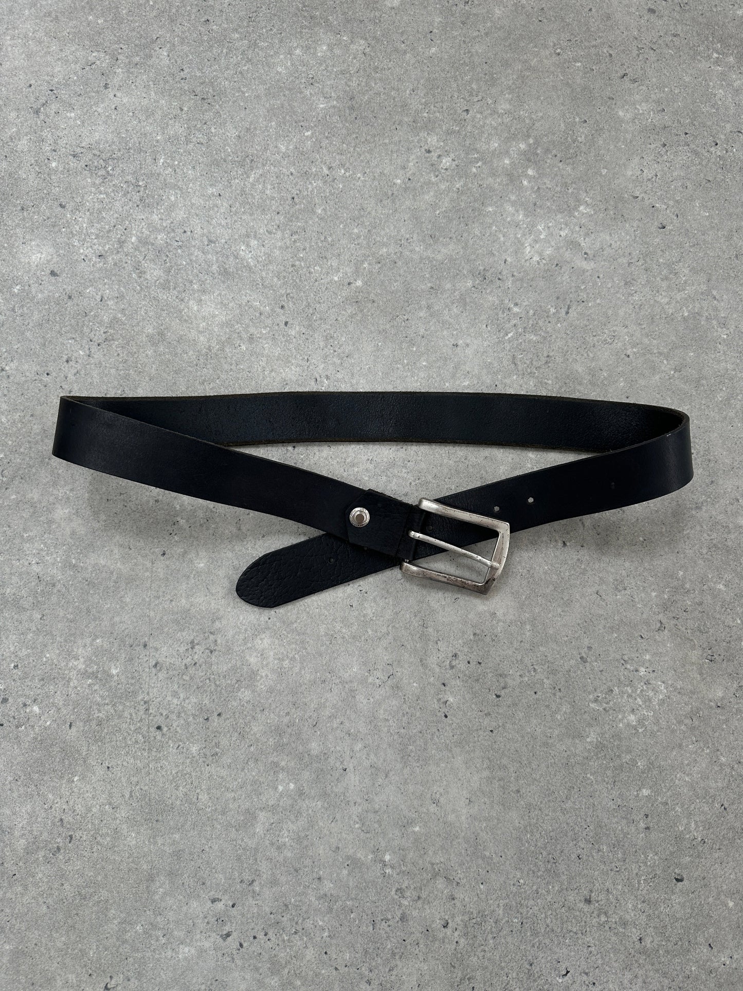 Italian Vintage 1990s Chrome Leather Belt - 34-38”