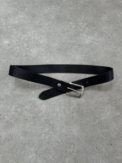 Italian Vintage 1990s Chrome Leather Belt - 34-38”