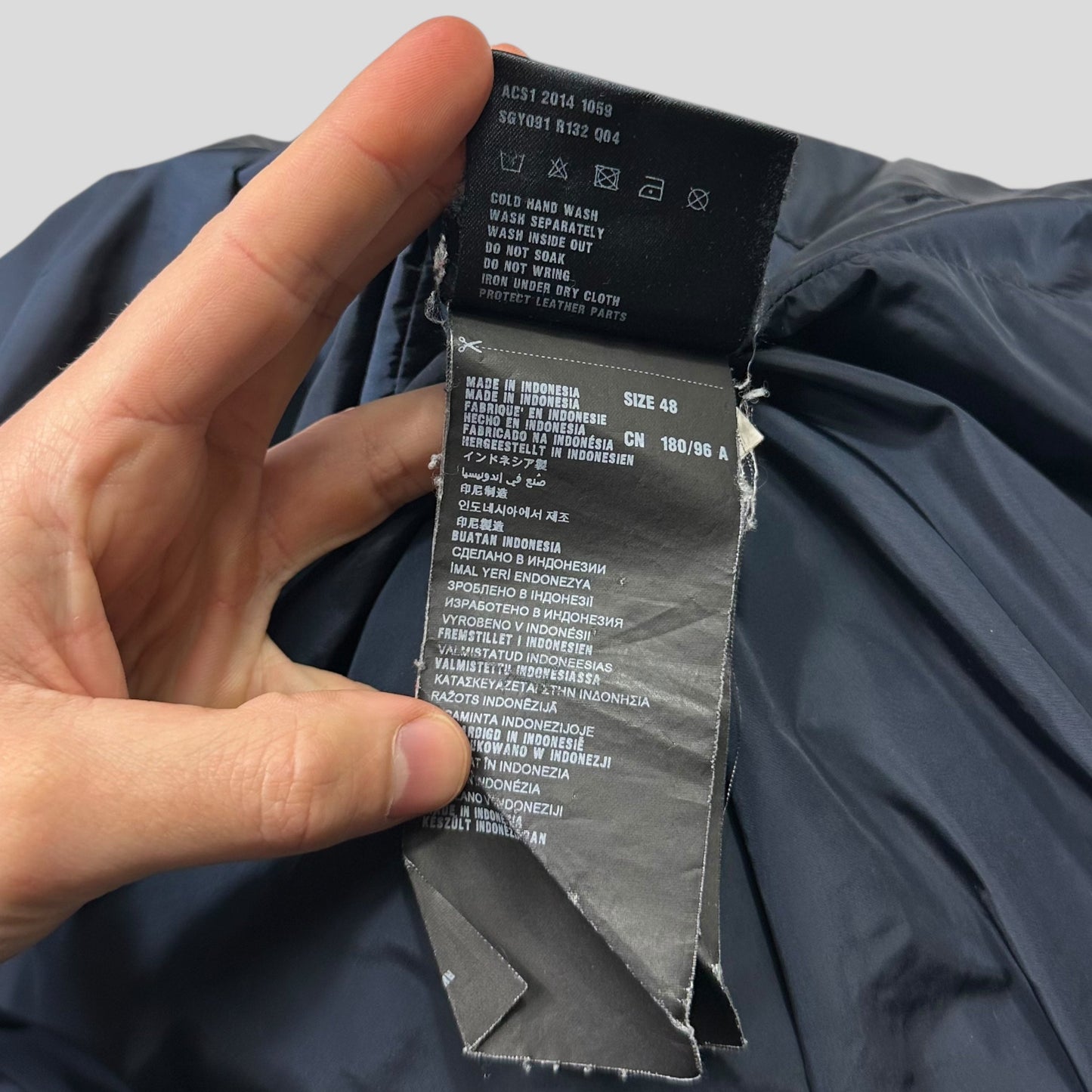 Prada 2014 Navy Nylon Down Triangle Plaque Puffer Jacket - IT48 (M/L)