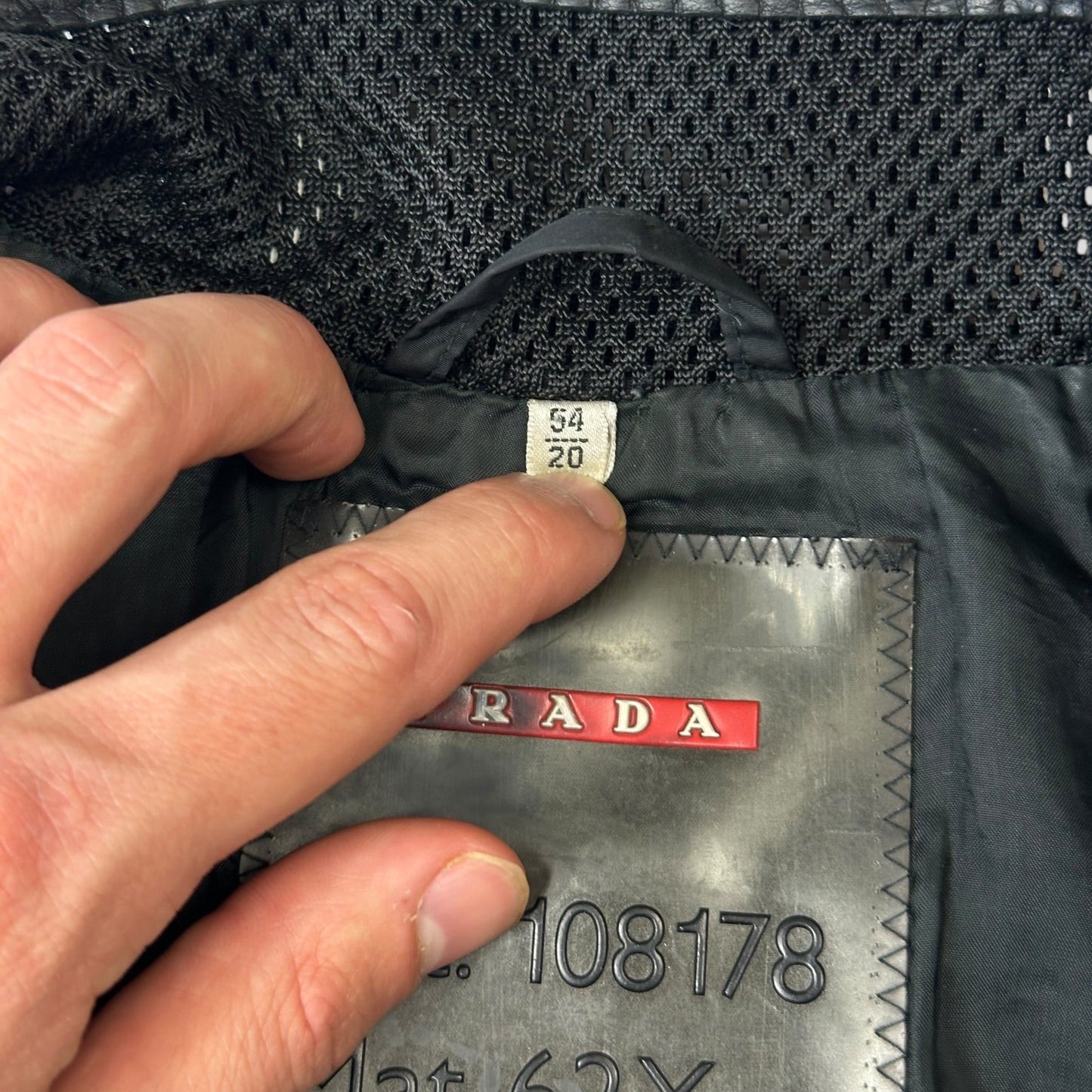 Prada Sport SS00 SAMPLE Mesh + Leather Moto Jacket - IT54 | Default Title, Multicoloured
