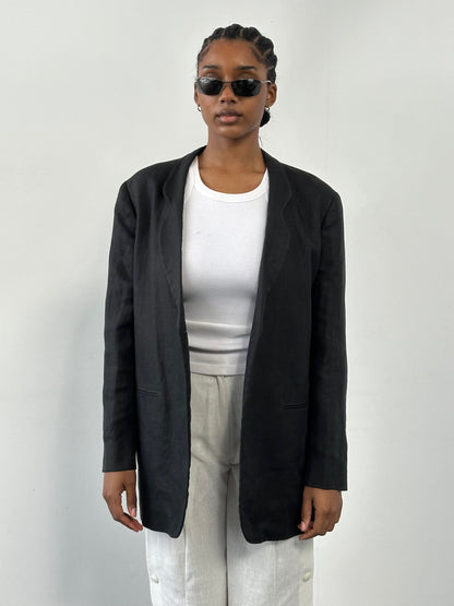 Mani 1990s Pure Linen Single Button Blazer - M