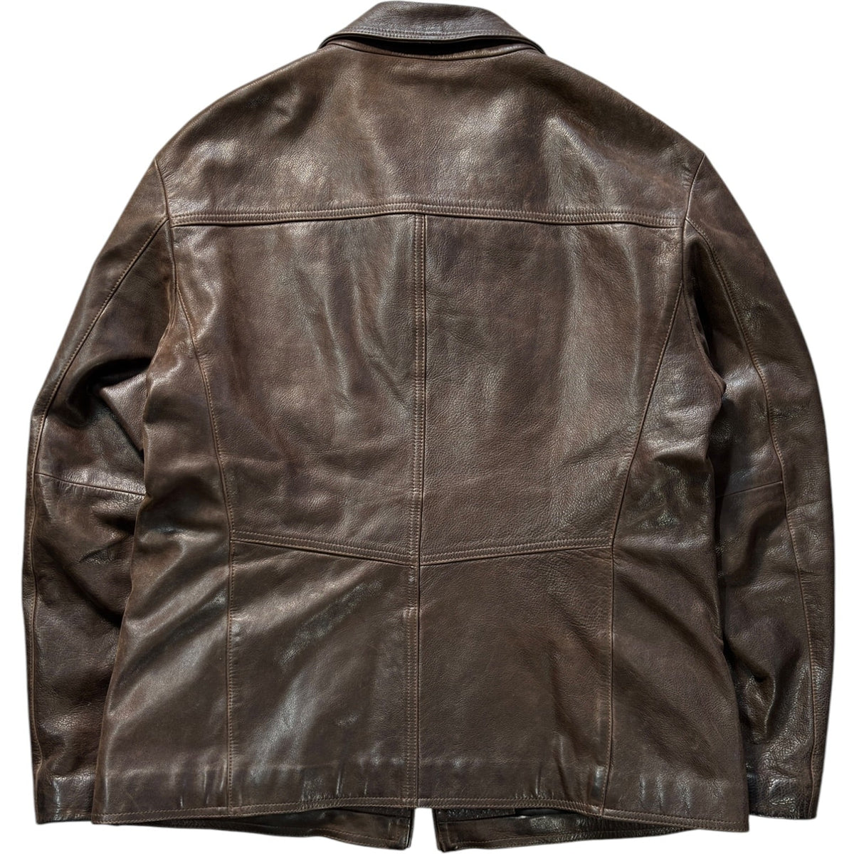 Armani Jeans 00’s Brown Leather Jacket XL | XL, Multicoloured