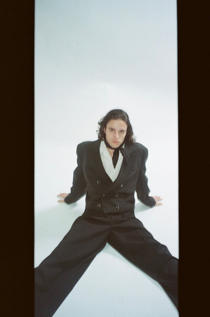 Vintage 1980s Cropped Double Breasted Blazer - M