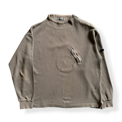 2000's Ted Baker Asymmetric Stash Pocket Sweatshirt (L) | Large, Khaki