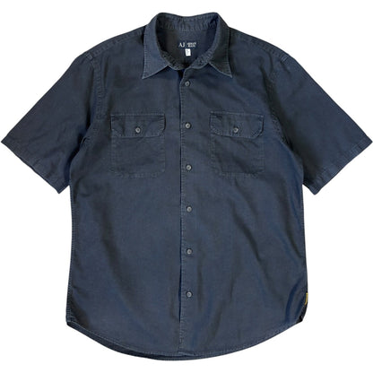 Armani Jeans 00’s Linen Short Sleeve Shirt L | Large, Navy
