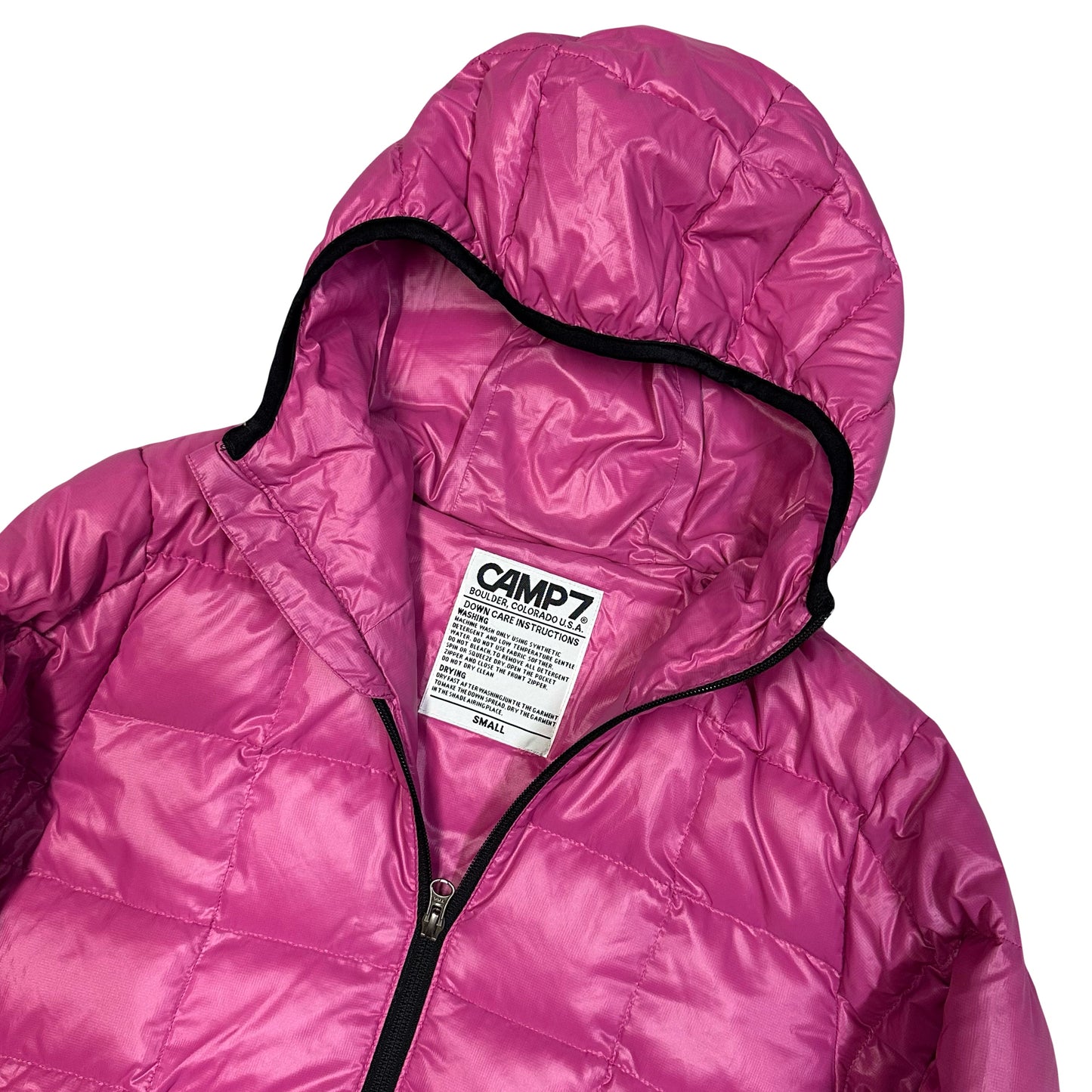 Camp 7 Square Stitch Puffer Jacket In Pink (S) | Camp 7, Pink