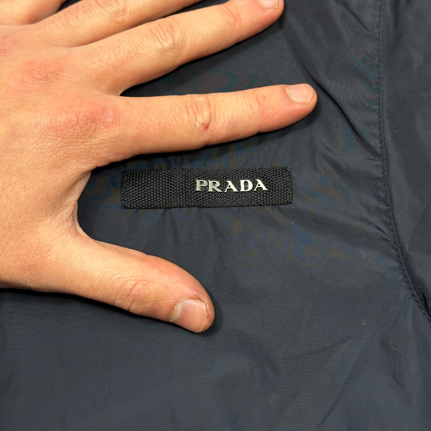 Prada Sport 2007 Carbon Logo Nylon Windbreaker Jacket - S/M