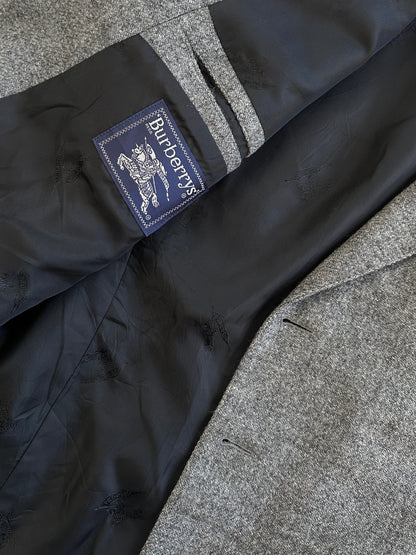 Burberry 1980s Pure Brushed Wool Single Breasted Blazer - 44R/XL