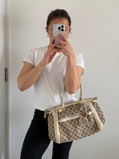 Vintage 90s Gucci GG Monogram Bella Handbag | O/S, Multicoloured