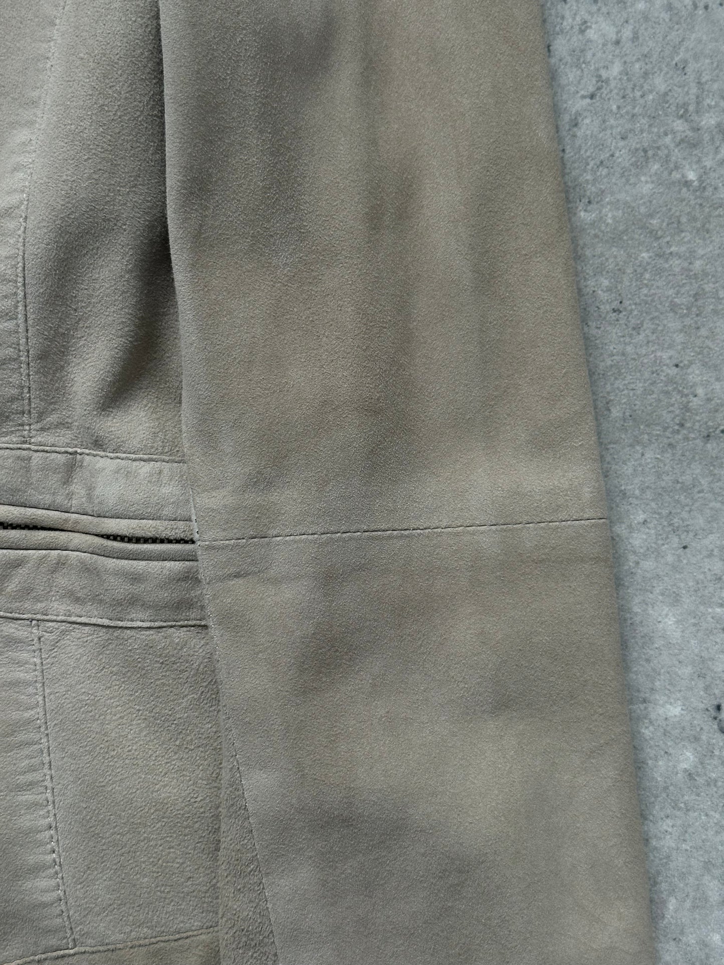 Armani Collezioni 2000s Double Zip Suede Jacket - XS/S