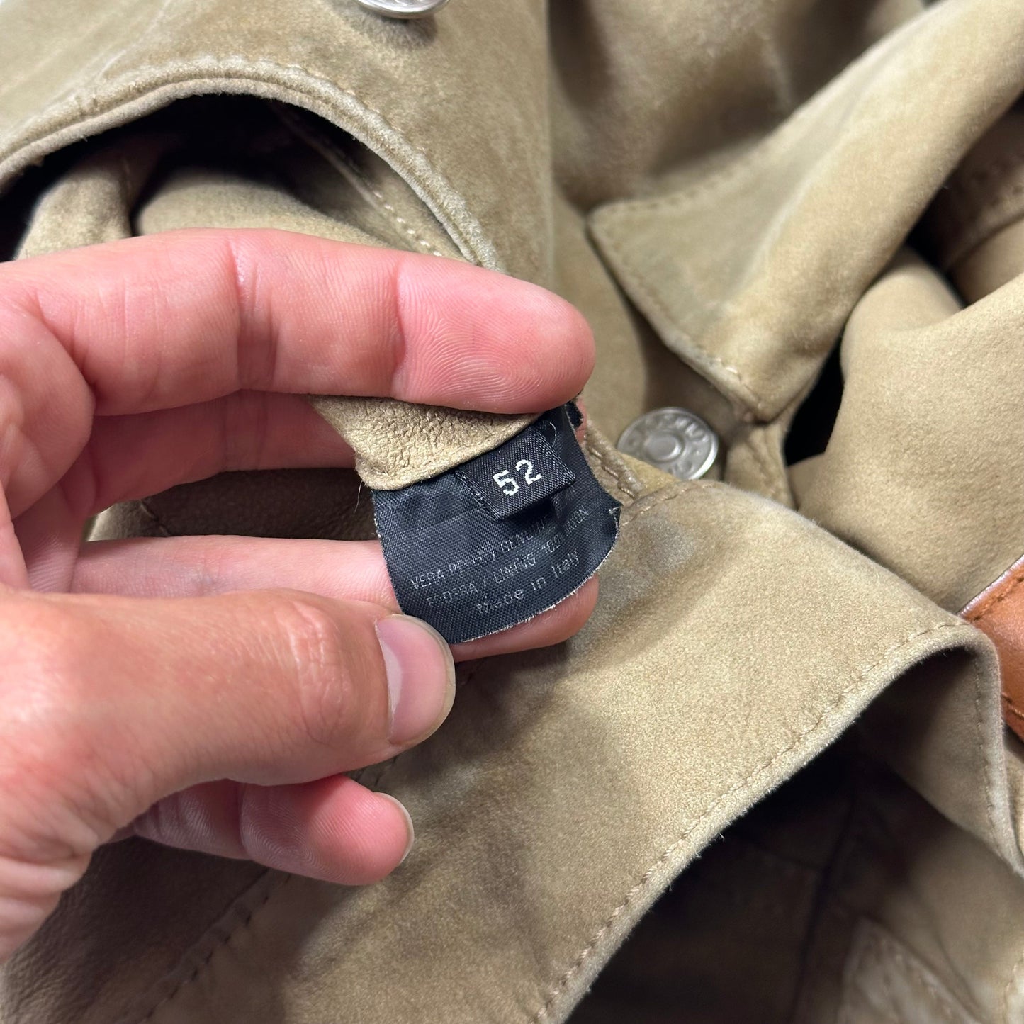Gucci by Tom Ford 00’s Suede Leather Belted Boxy Trucker Jacket - IT52 | Default Title, Multicoloured